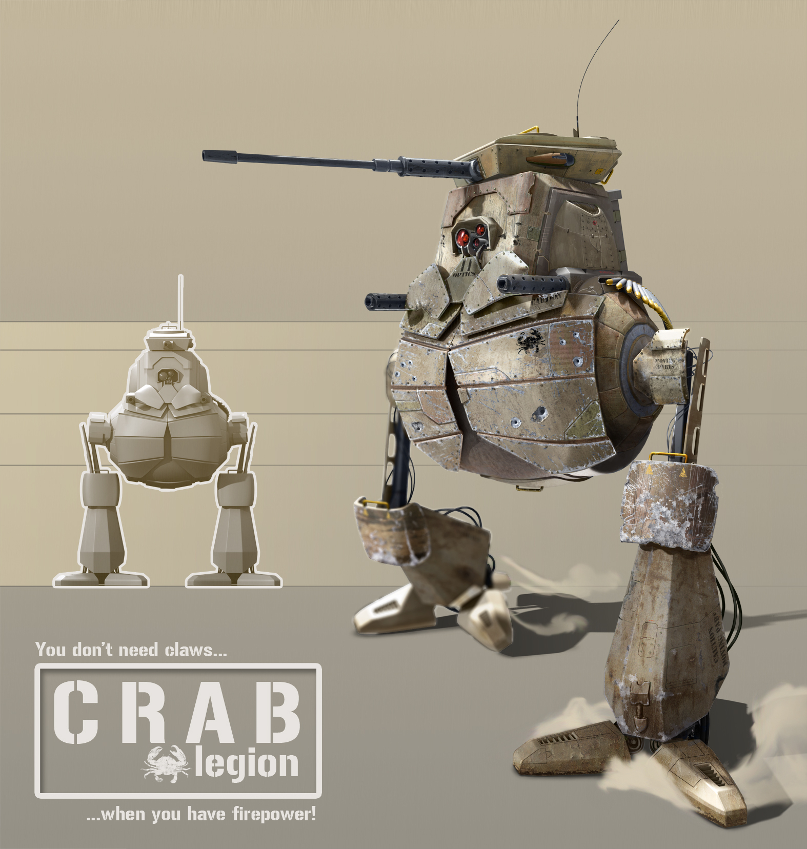 Robot Wars: Concept Art - Crab Mech by Tharmine