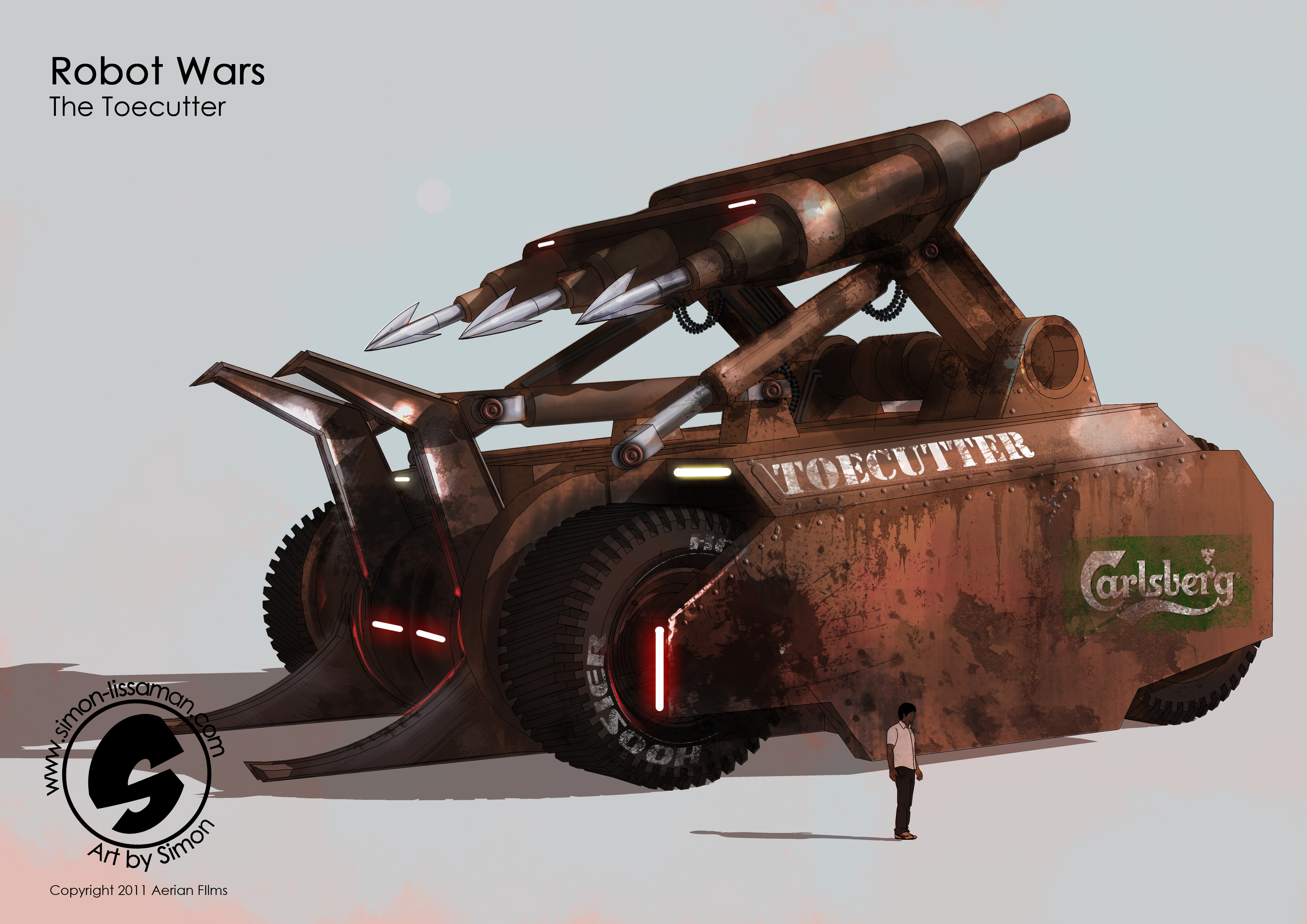 Robot Wars: Concept Art - The Toecutter final designs by Simon Lissaman